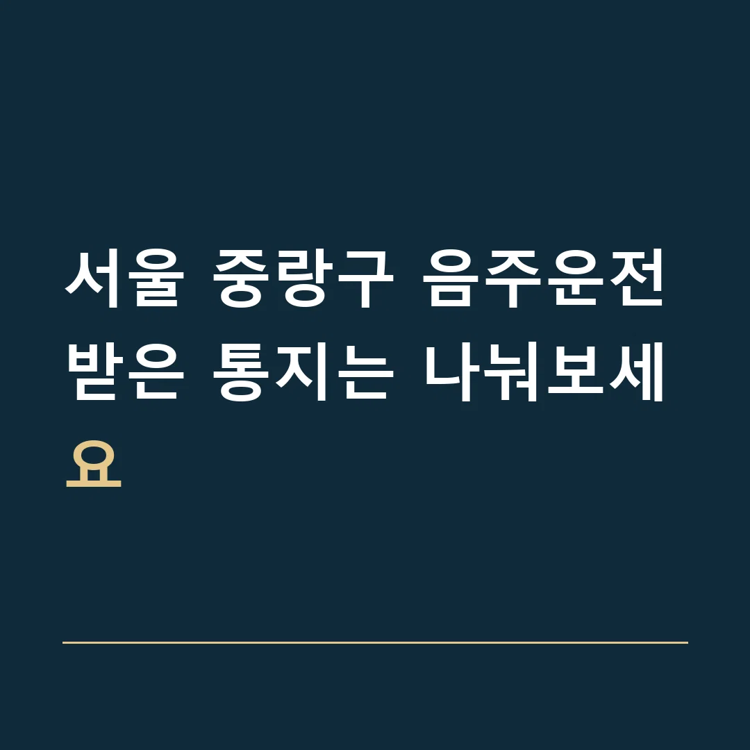 서울 중랑구 음주운전 · 받은 통지는 나눠보세요