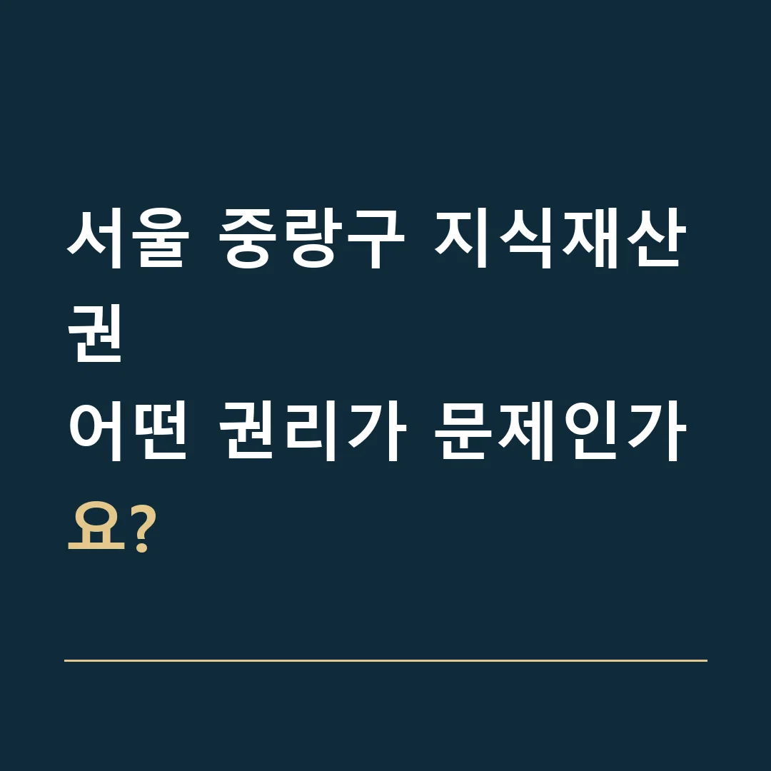 서울 중랑구 지식재산권 · 어떤 권리가 문제인가요?