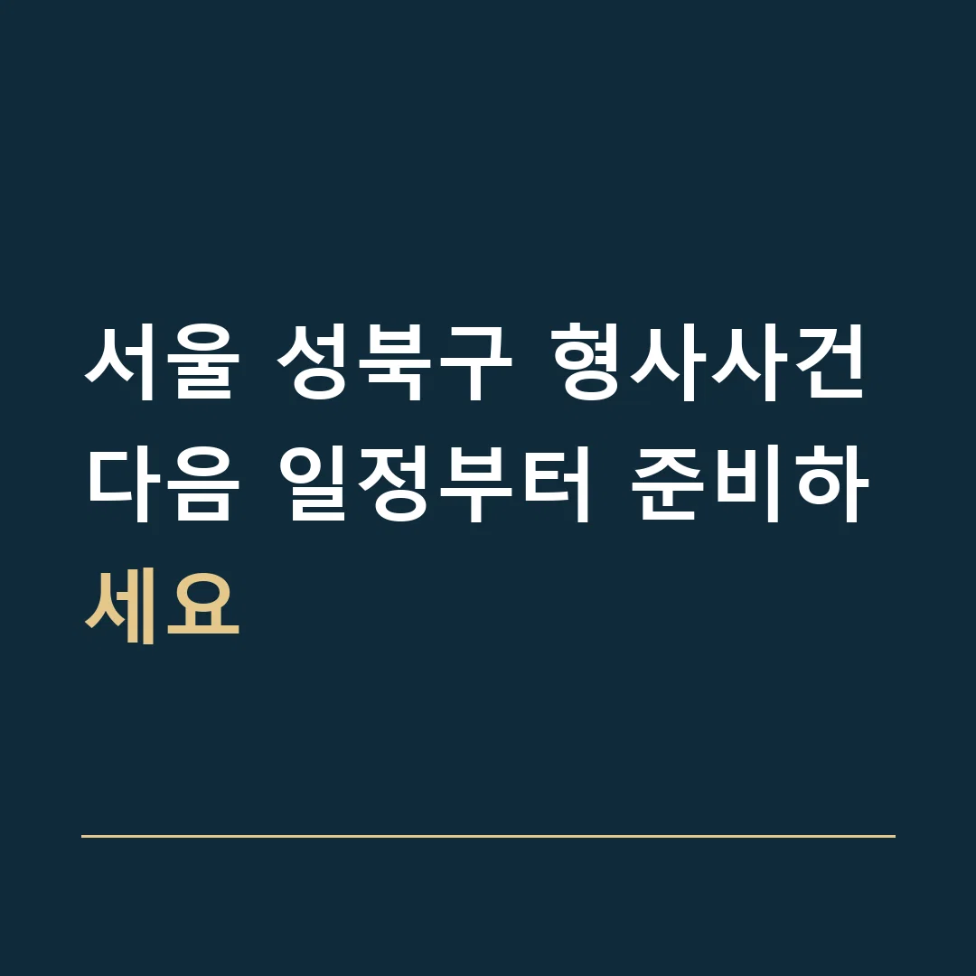 서울 성북구 형사사건 · 다음 일정부터 준비하세요