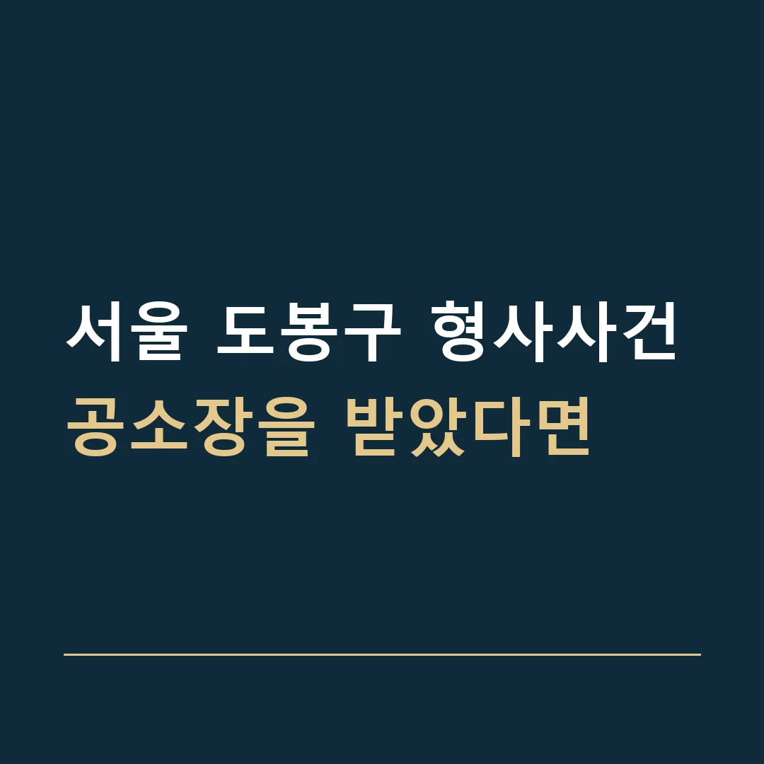 서울 도봉구 형사사건 · 공소장을 받았다면