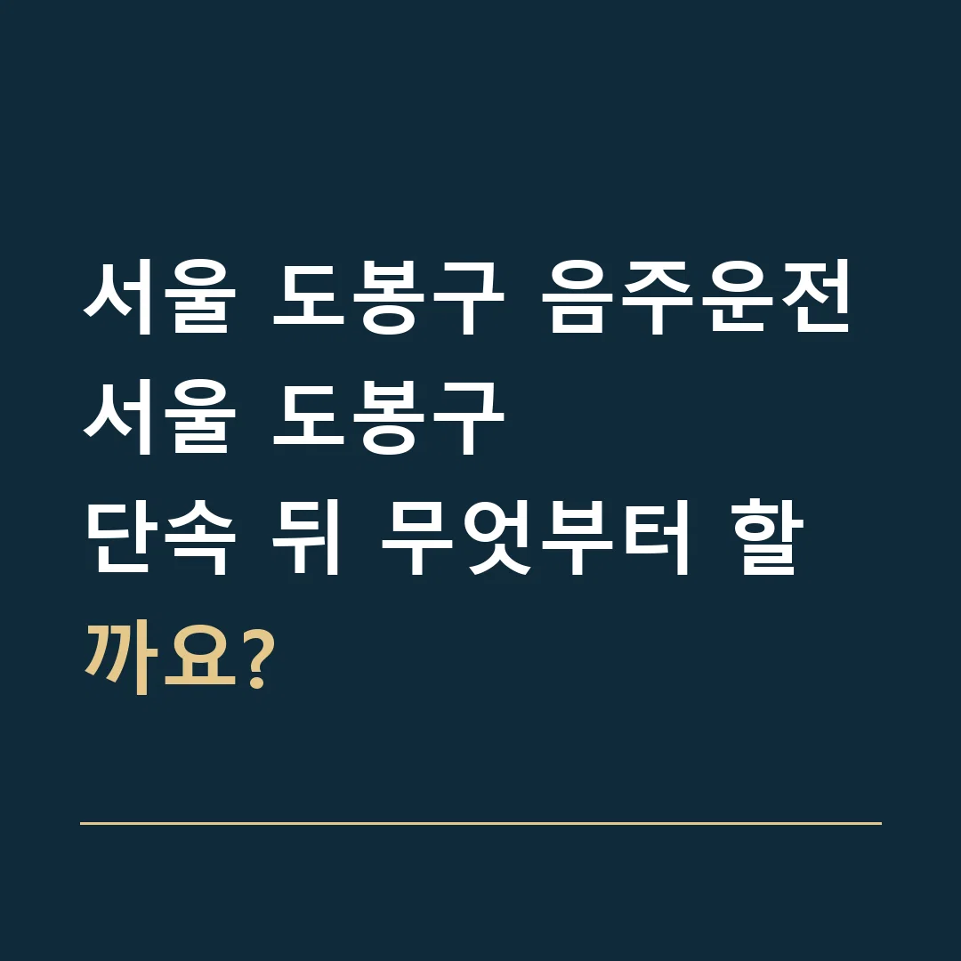 서울 도봉구 음주운전 · 서울 도봉구
단속 뒤 무엇부터 할까요?