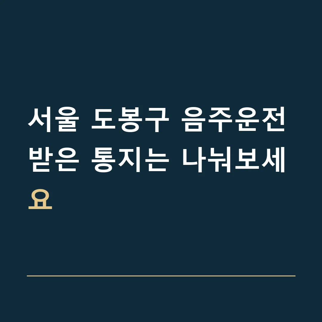 서울 도봉구 음주운전 · 받은 통지는 나눠보세요