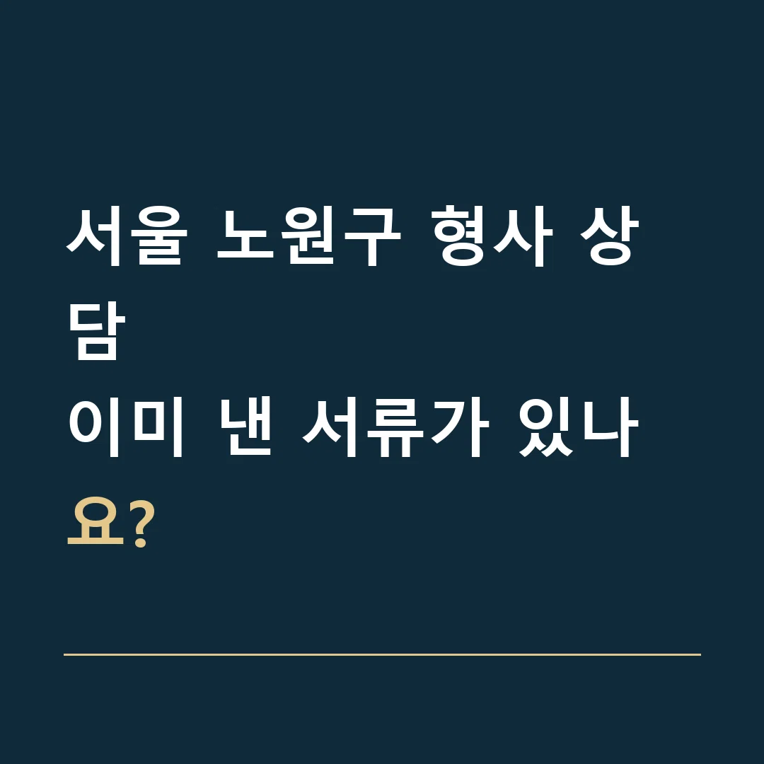 서울 노원구 형사 상담 · 이미 낸 서류가 있나요?