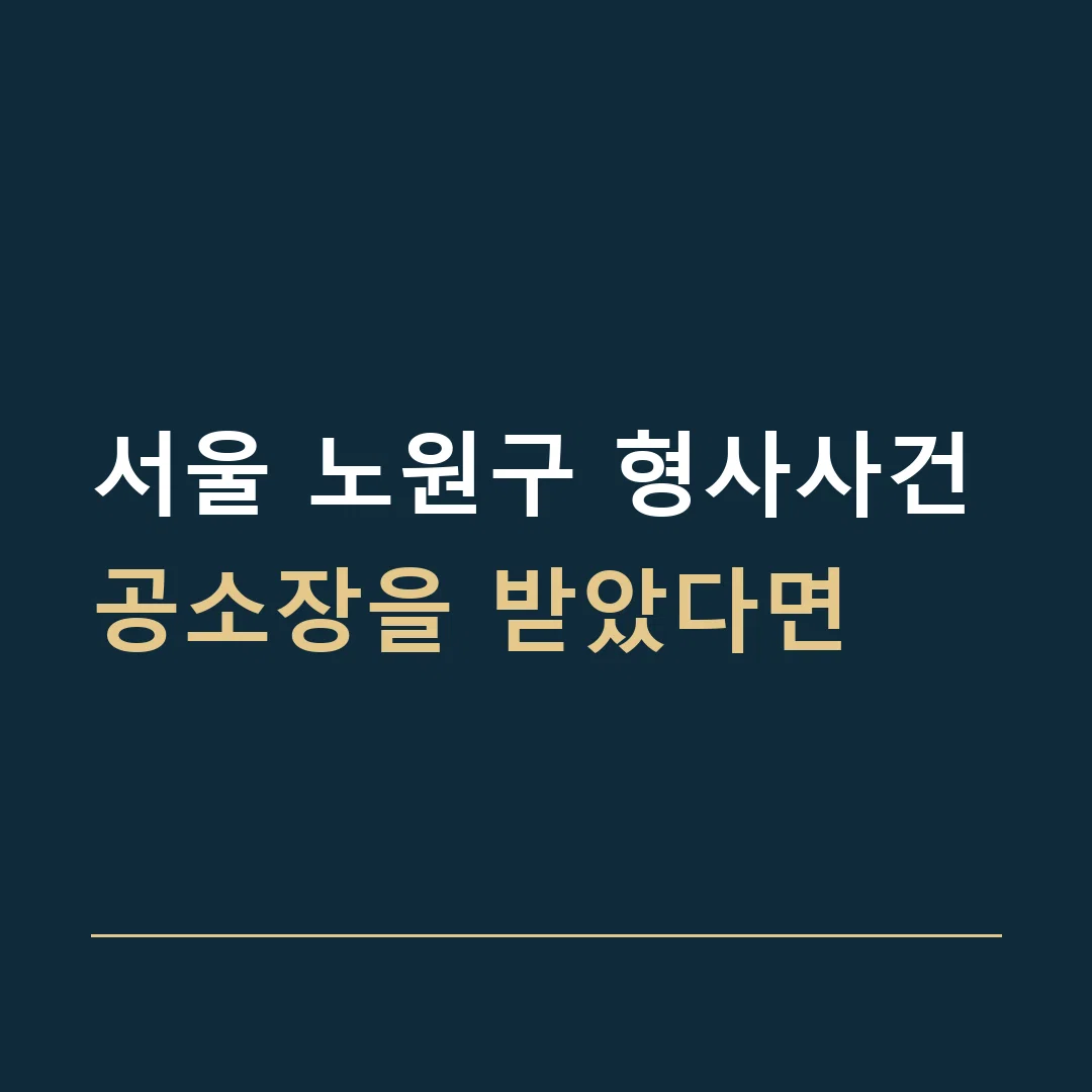 서울 노원구 형사사건 · 공소장을 받았다면