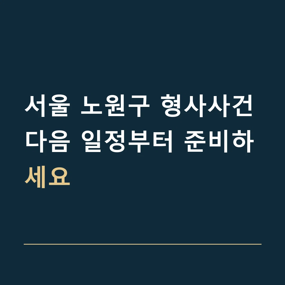 서울 노원구 형사사건 · 다음 일정부터 준비하세요