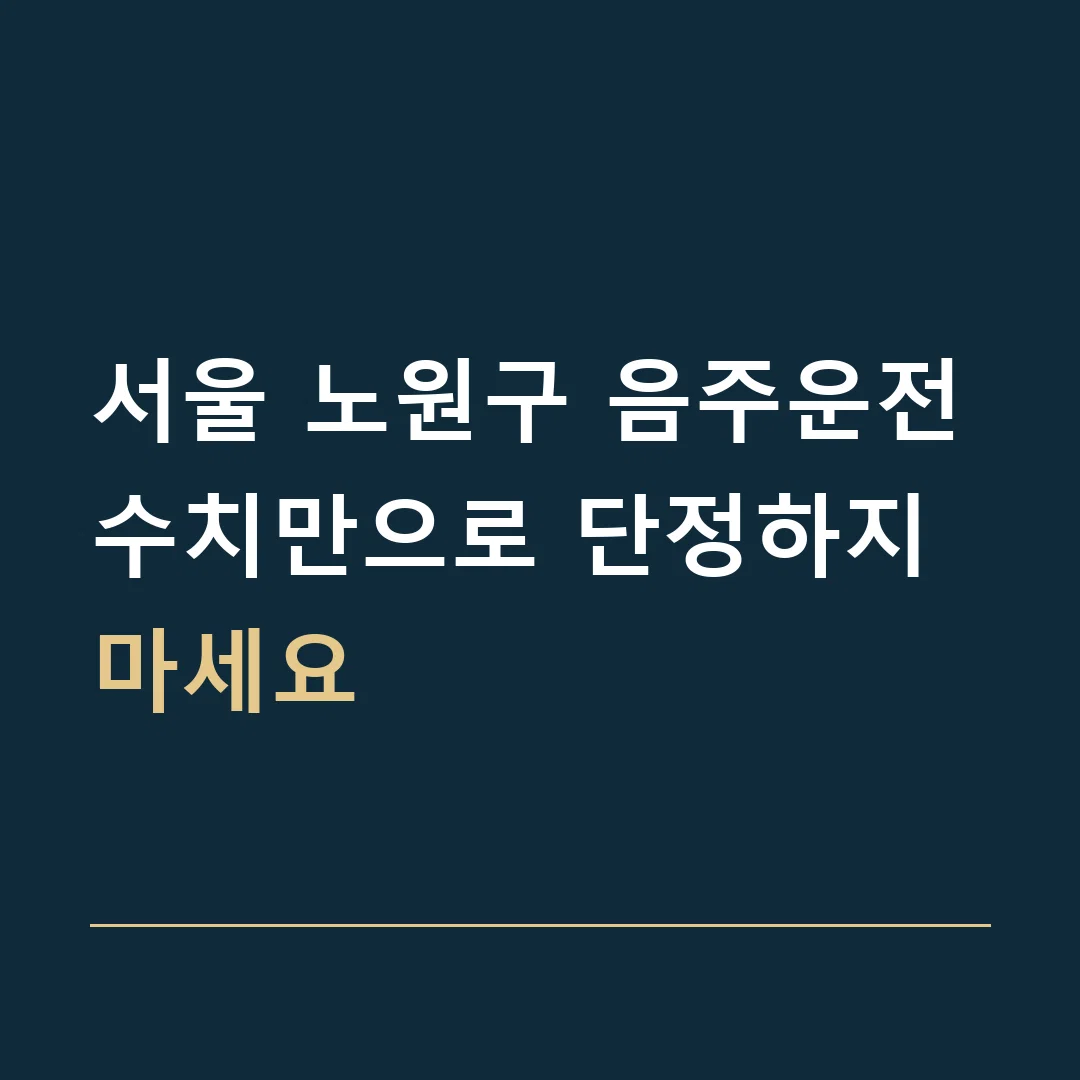 서울 노원구 음주운전 · 수치만으로 단정하지 마세요