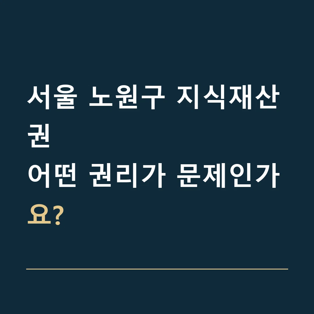 서울 노원구 지식재산권 · 어떤 권리가 문제인가요?
