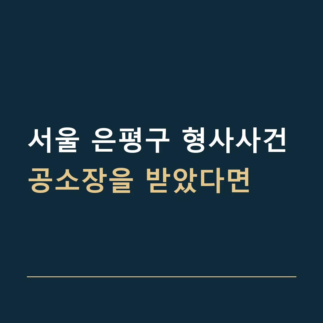 서울 은평구 형사사건 · 공소장을 받았다면