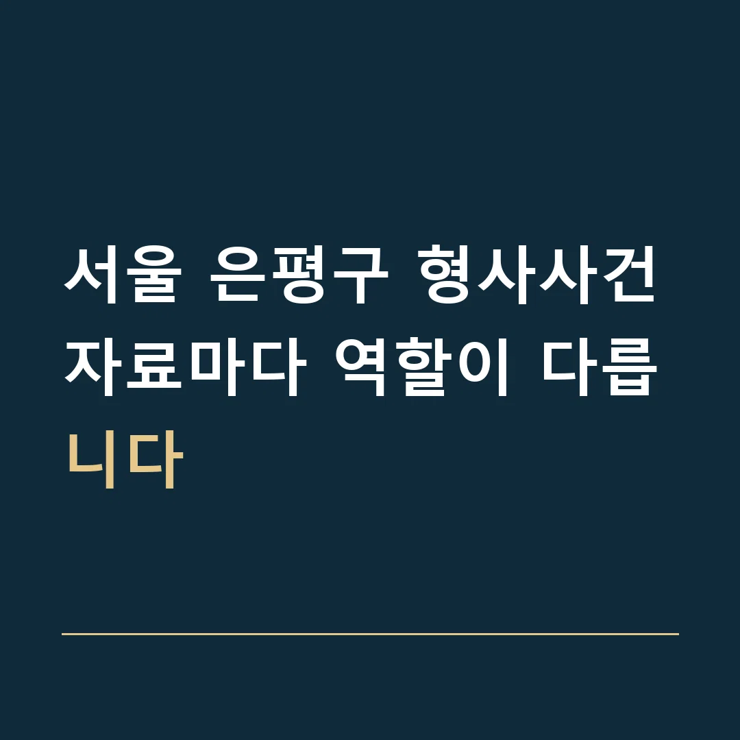 서울 은평구 형사사건 · 자료마다 역할이 다릅니다