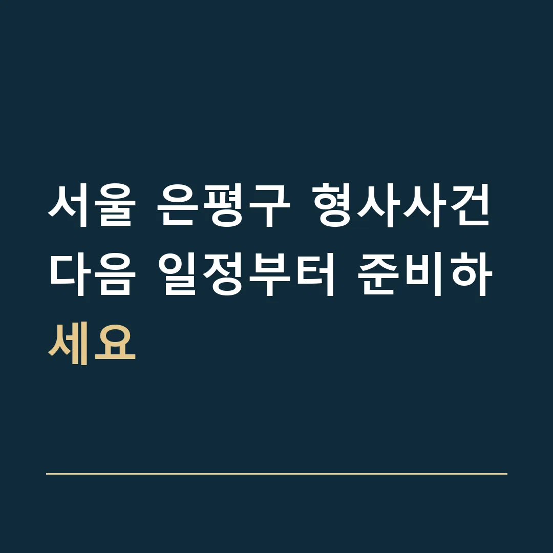 서울 은평구 형사사건 · 다음 일정부터 준비하세요