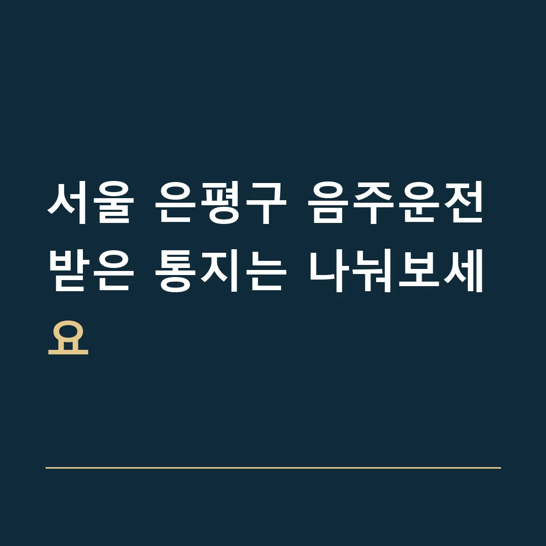 서울 은평구 음주운전 · 받은 통지는 나눠보세요