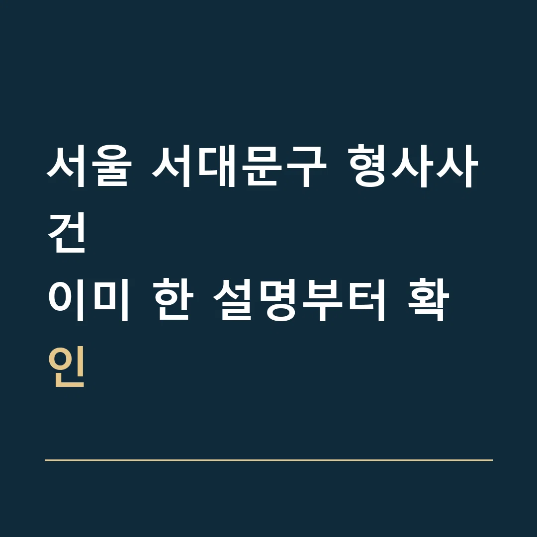 서울 서대문구 형사사건 · 이미 한 설명부터 확인
