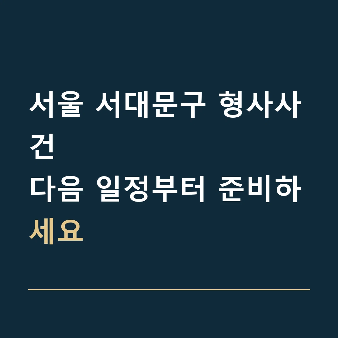 서울 서대문구 형사사건 · 다음 일정부터 준비하세요