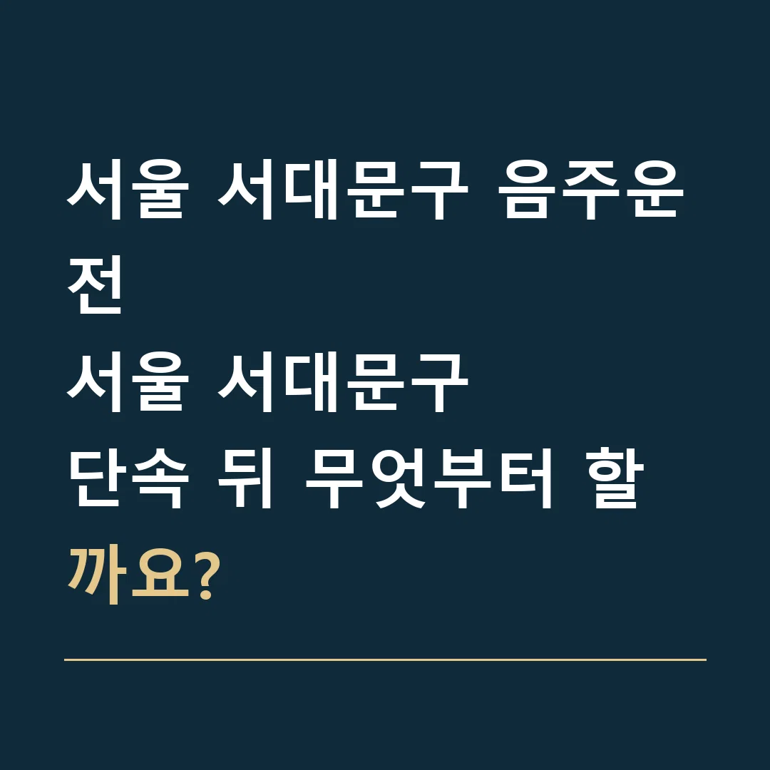 서울 서대문구 음주운전 · 서울 서대문구
단속 뒤 무엇부터 할까요?
