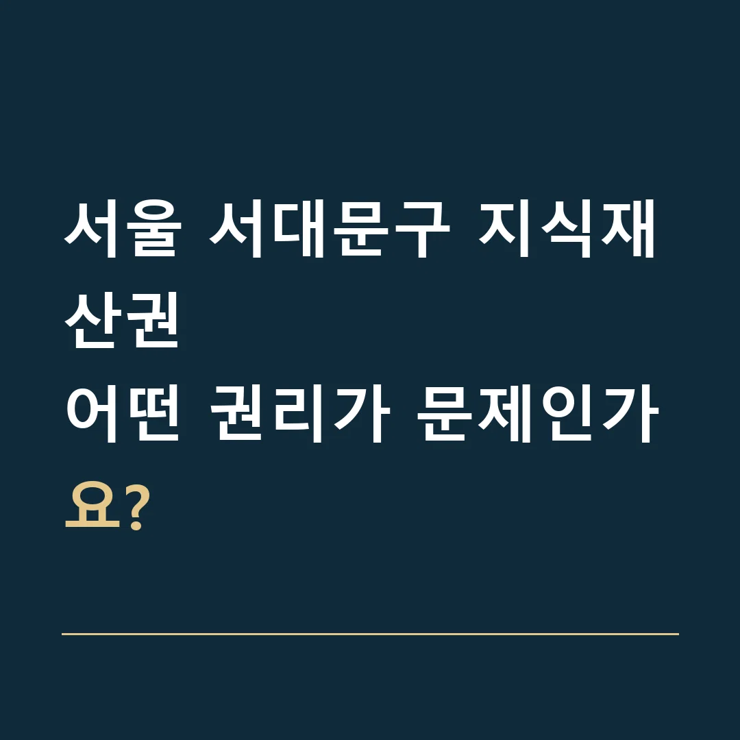서울 서대문구 지식재산권 · 어떤 권리가 문제인가요?