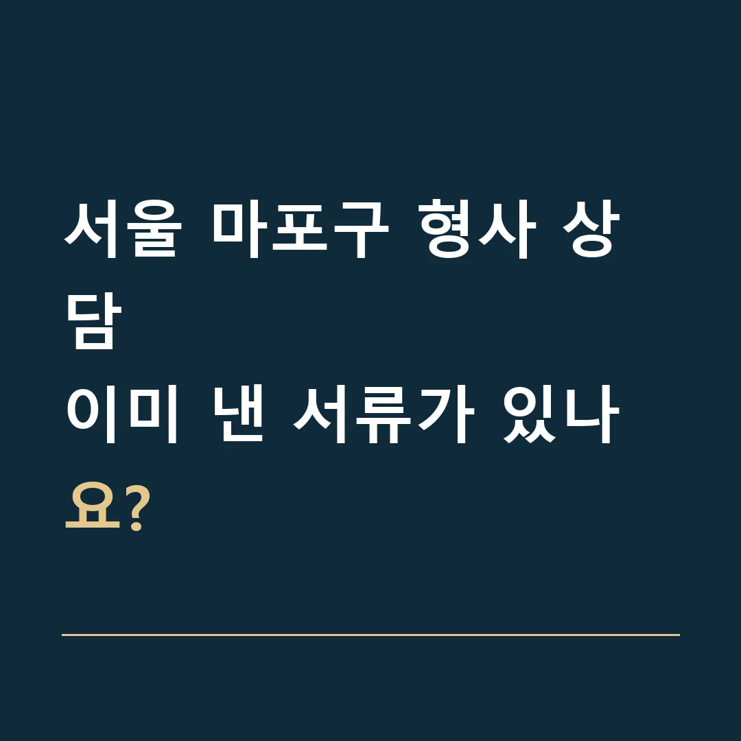 서울 마포구 형사 상담 · 이미 낸 서류가 있나요?