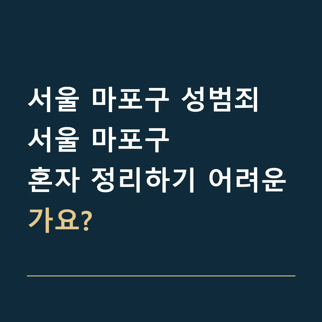 서울 마포구 성범죄 · 서울 마포구
혼자 정리하기 어려운가요?