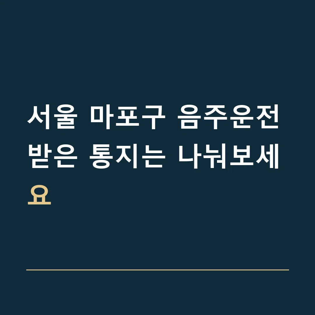 서울 마포구 음주운전 · 받은 통지는 나눠보세요