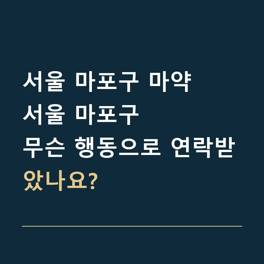서울 마포구 마약 · 서울 마포구
무슨 행동으로 연락받았나요?