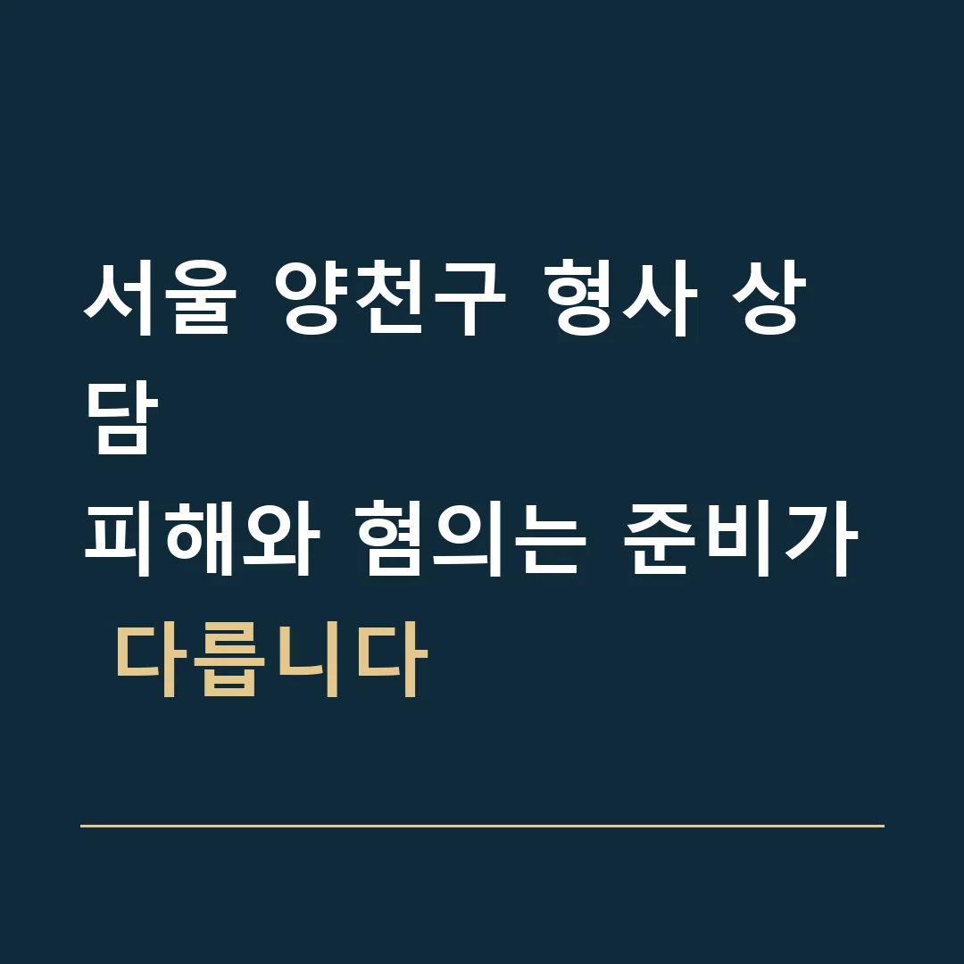 서울 양천구 형사 상담 · 피해와 혐의는 준비가 다릅니다