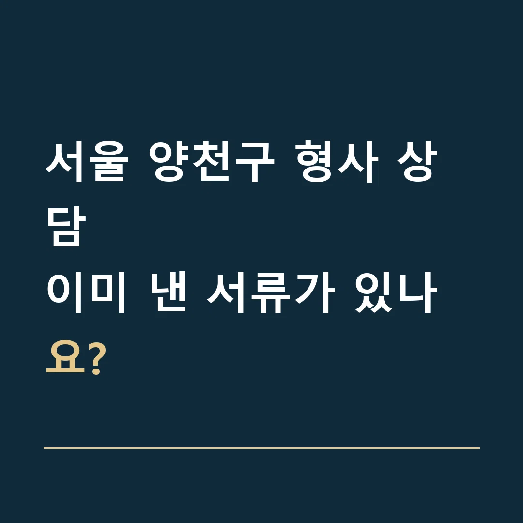 서울 양천구 형사 상담 · 이미 낸 서류가 있나요?