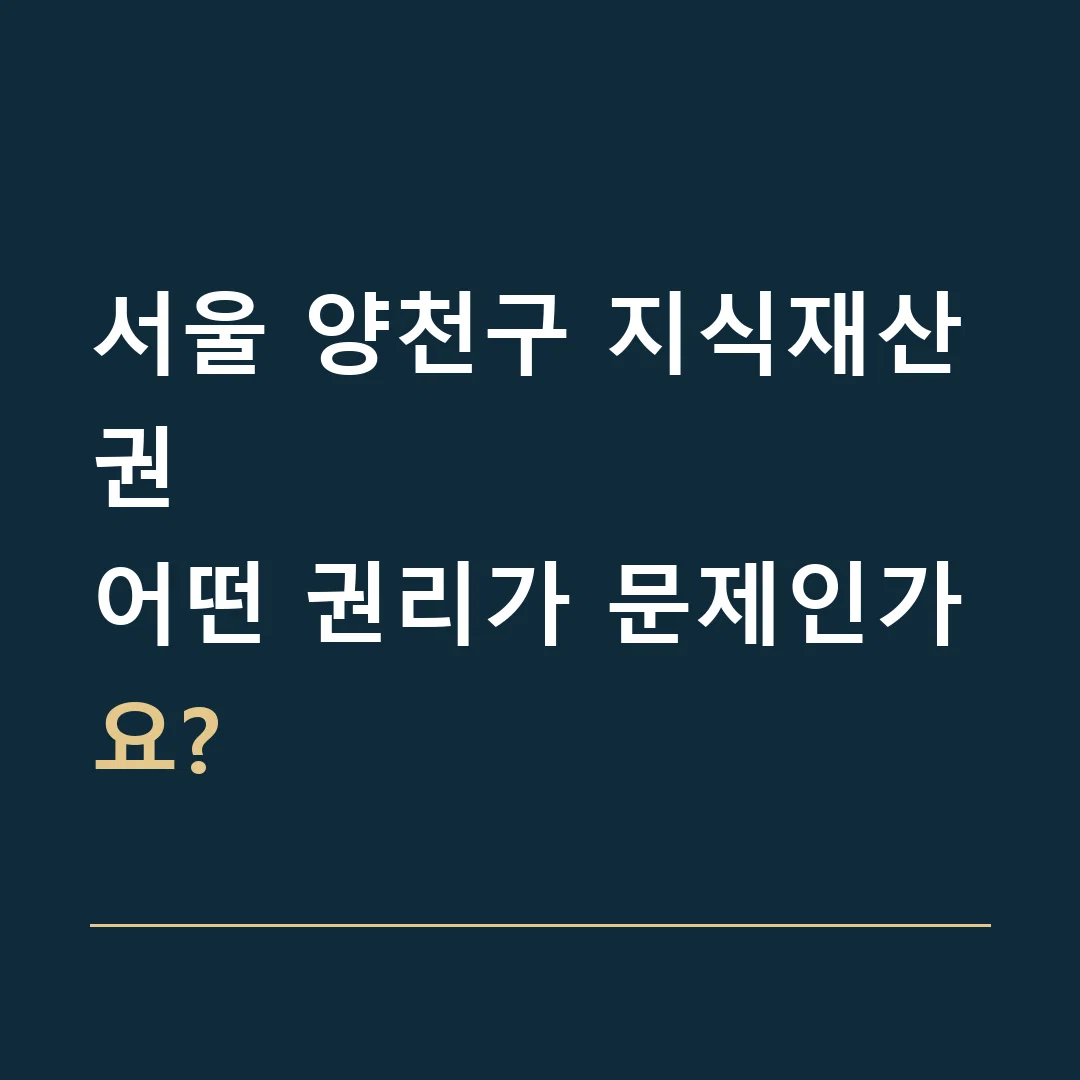 서울 양천구 지식재산권 · 어떤 권리가 문제인가요?