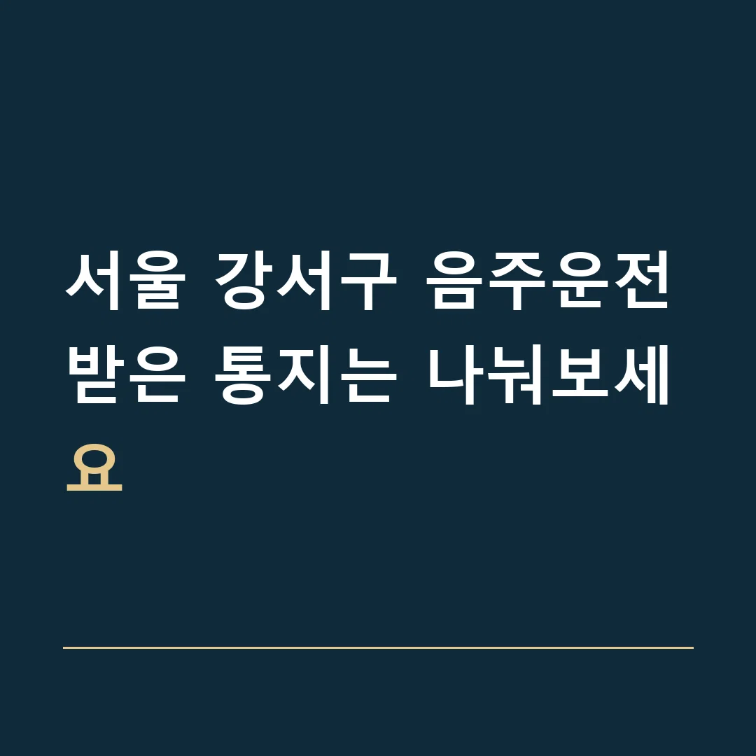 서울 강서구 음주운전 · 받은 통지는 나눠보세요