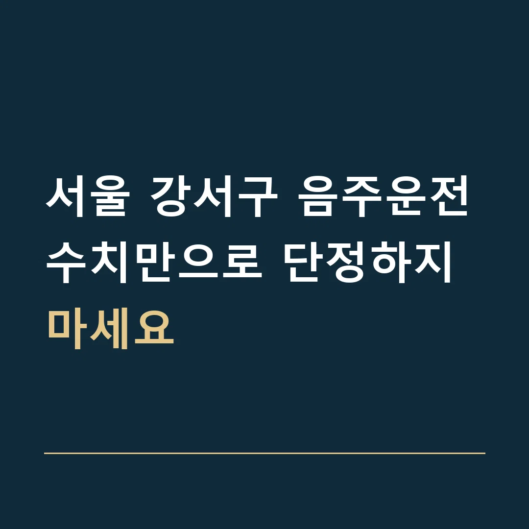 서울 강서구 음주운전 · 수치만으로 단정하지 마세요