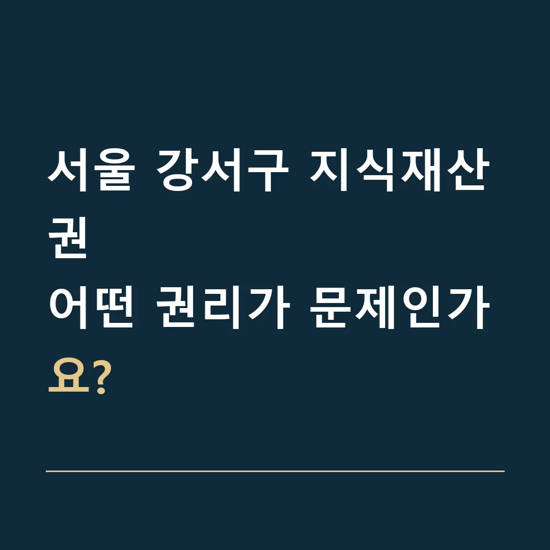 서울 강서구 지식재산권 · 어떤 권리가 문제인가요?