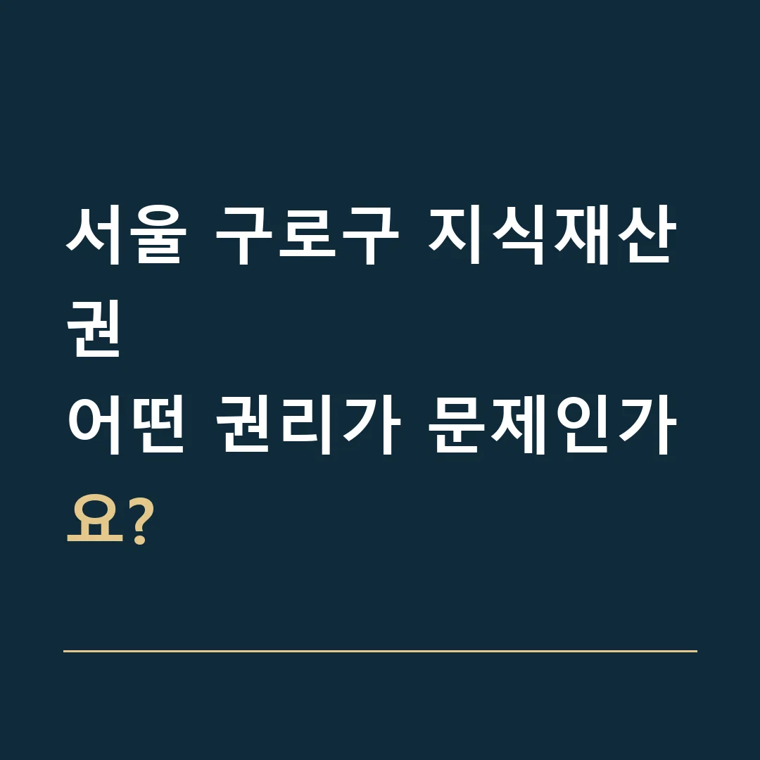 서울 구로구 지식재산권 · 어떤 권리가 문제인가요?