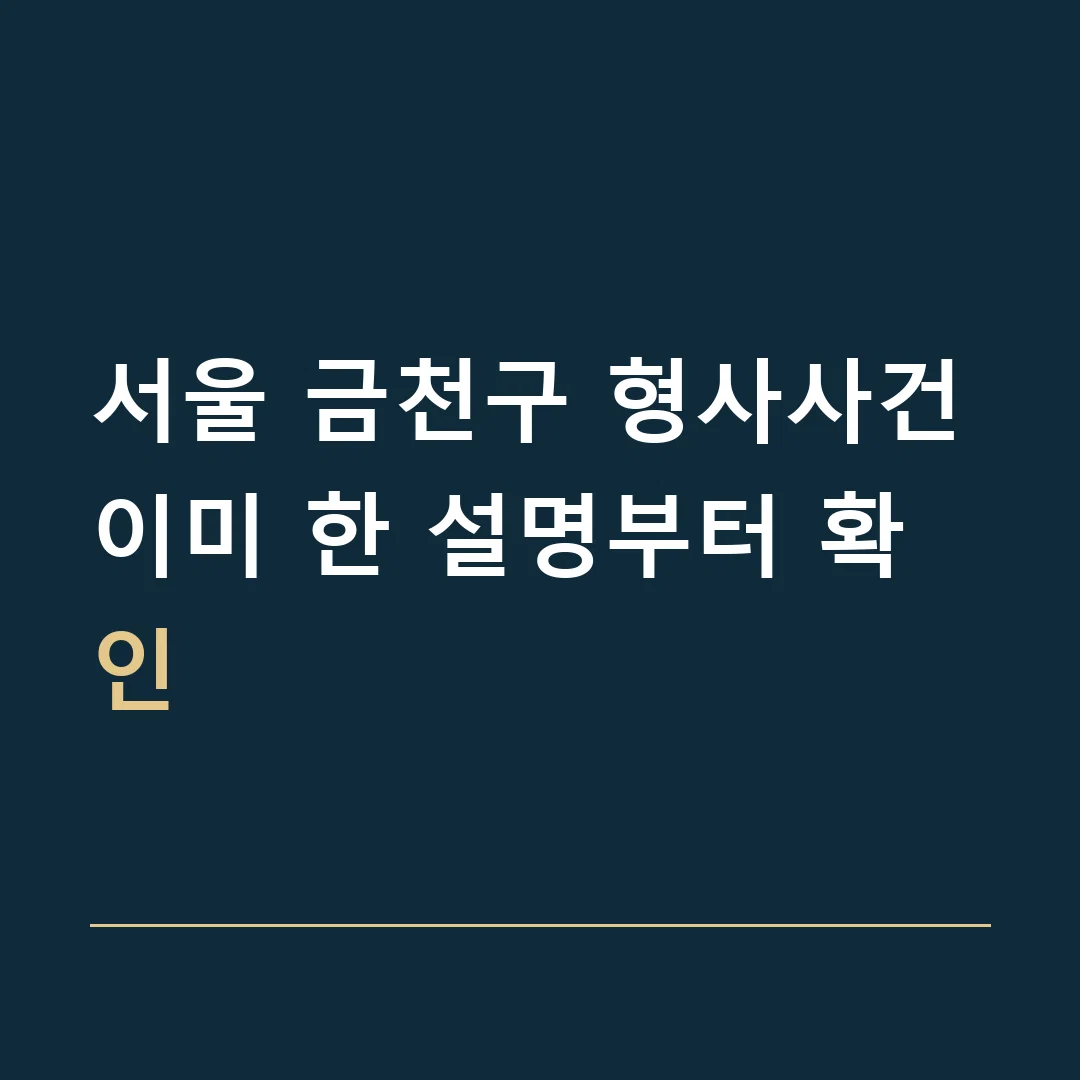 서울 금천구 형사사건 · 이미 한 설명부터 확인