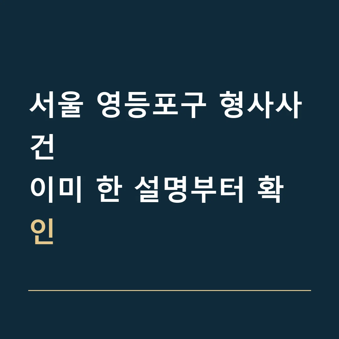 서울 영등포구 형사사건 · 이미 한 설명부터 확인
