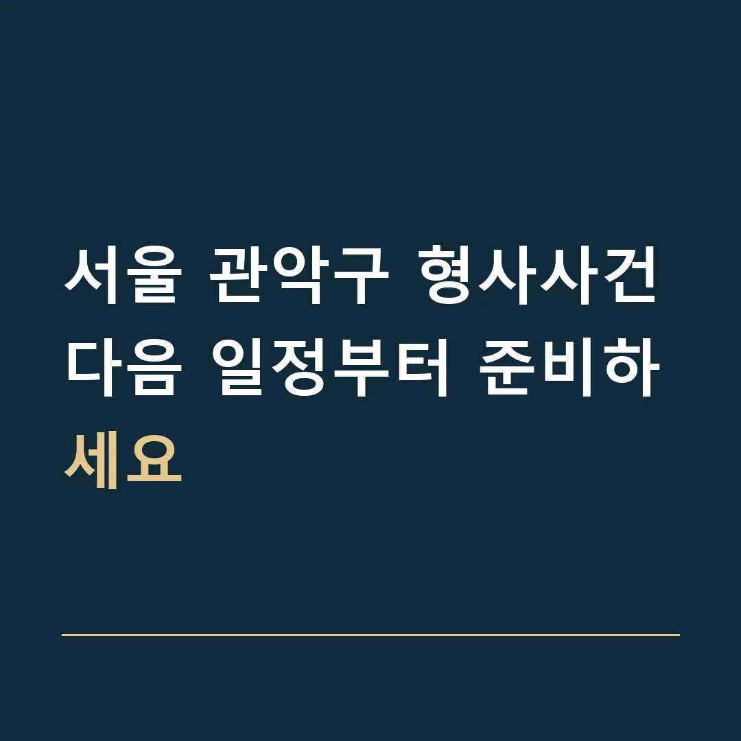 서울 관악구 형사사건 · 다음 일정부터 준비하세요