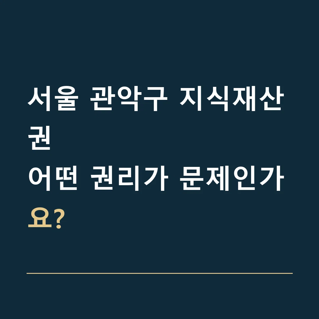 서울 관악구 지식재산권 · 어떤 권리가 문제인가요?
