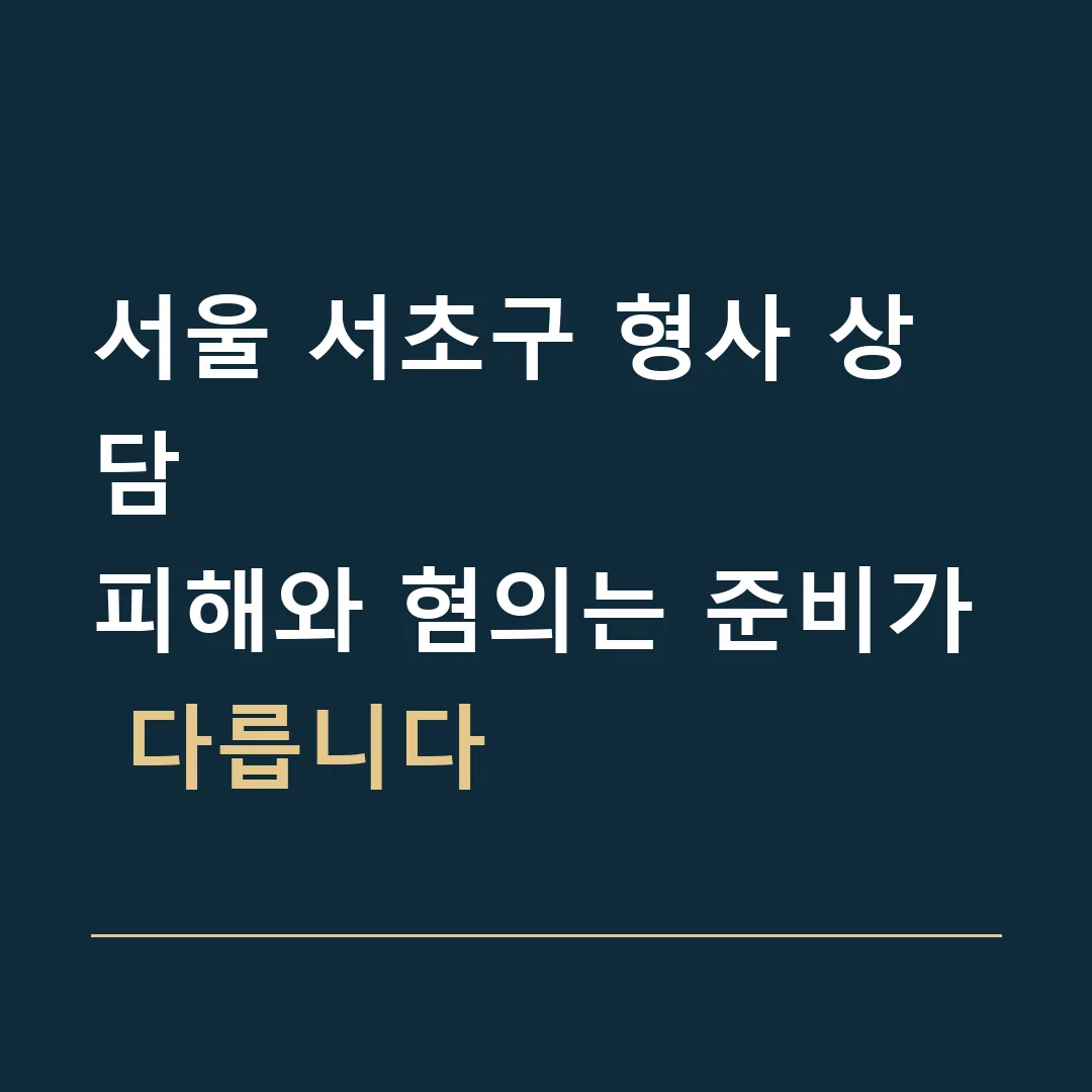 서울 서초구 형사 상담 · 피해와 혐의는 준비가 다릅니다