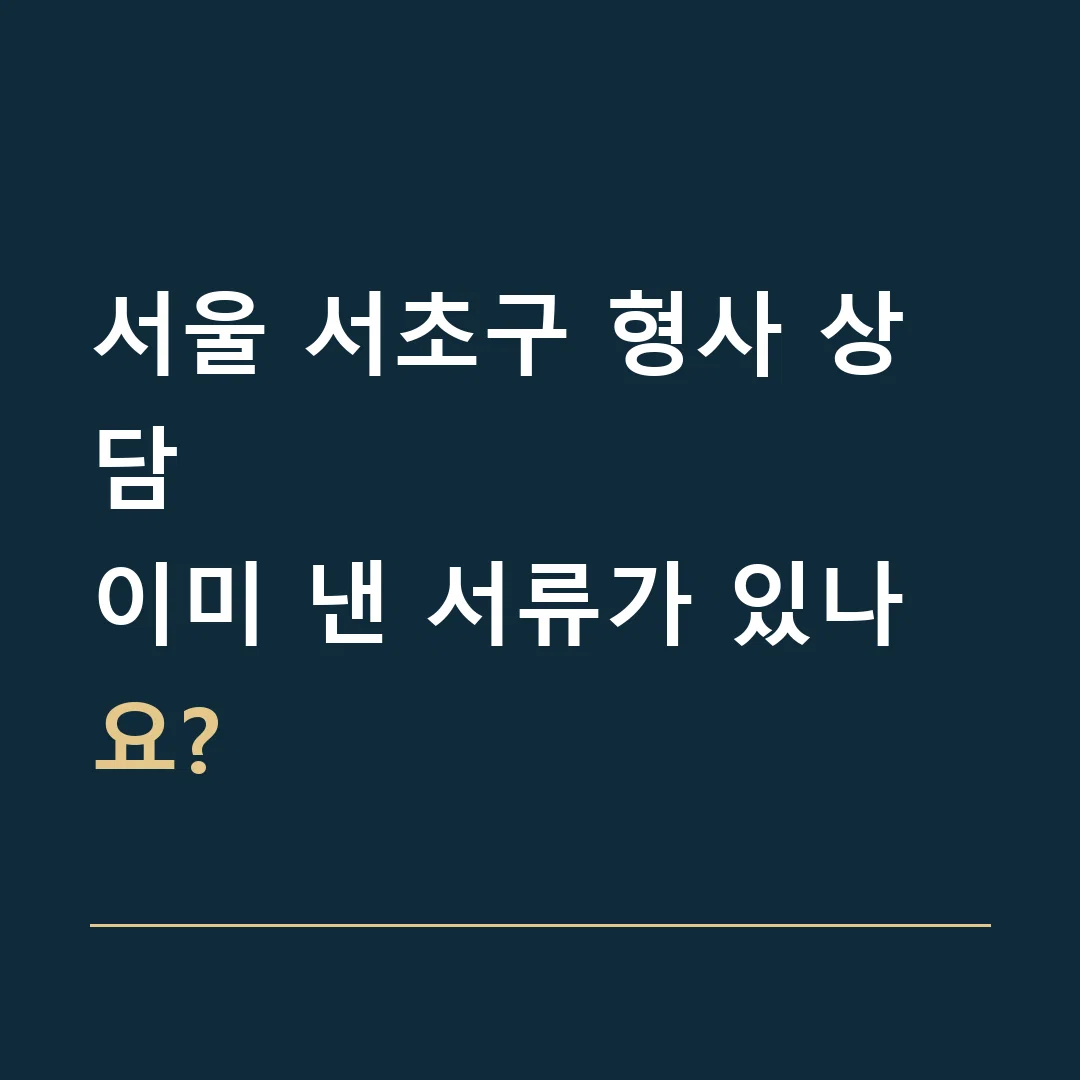 서울 서초구 형사 상담 · 이미 낸 서류가 있나요?