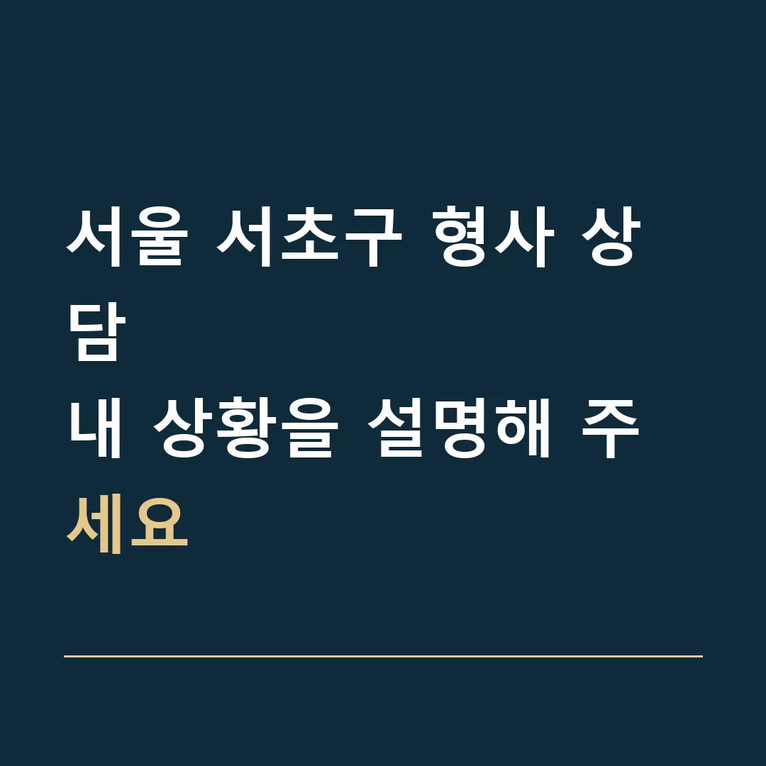 서울 서초구 형사 상담 · 내 상황을 설명해 주세요