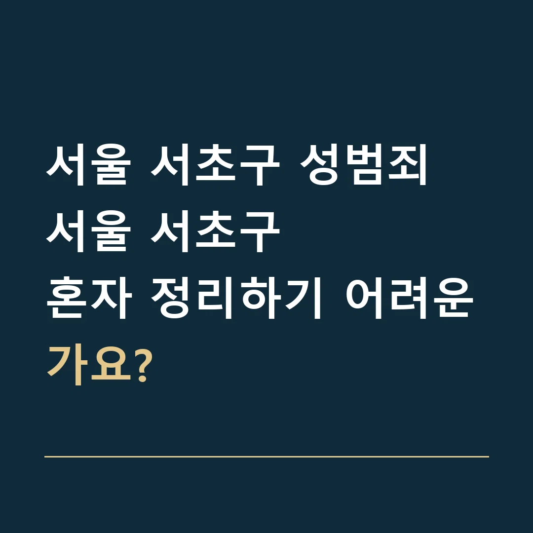 서울 서초구 성범죄 · 서울 서초구
혼자 정리하기 어려운가요?