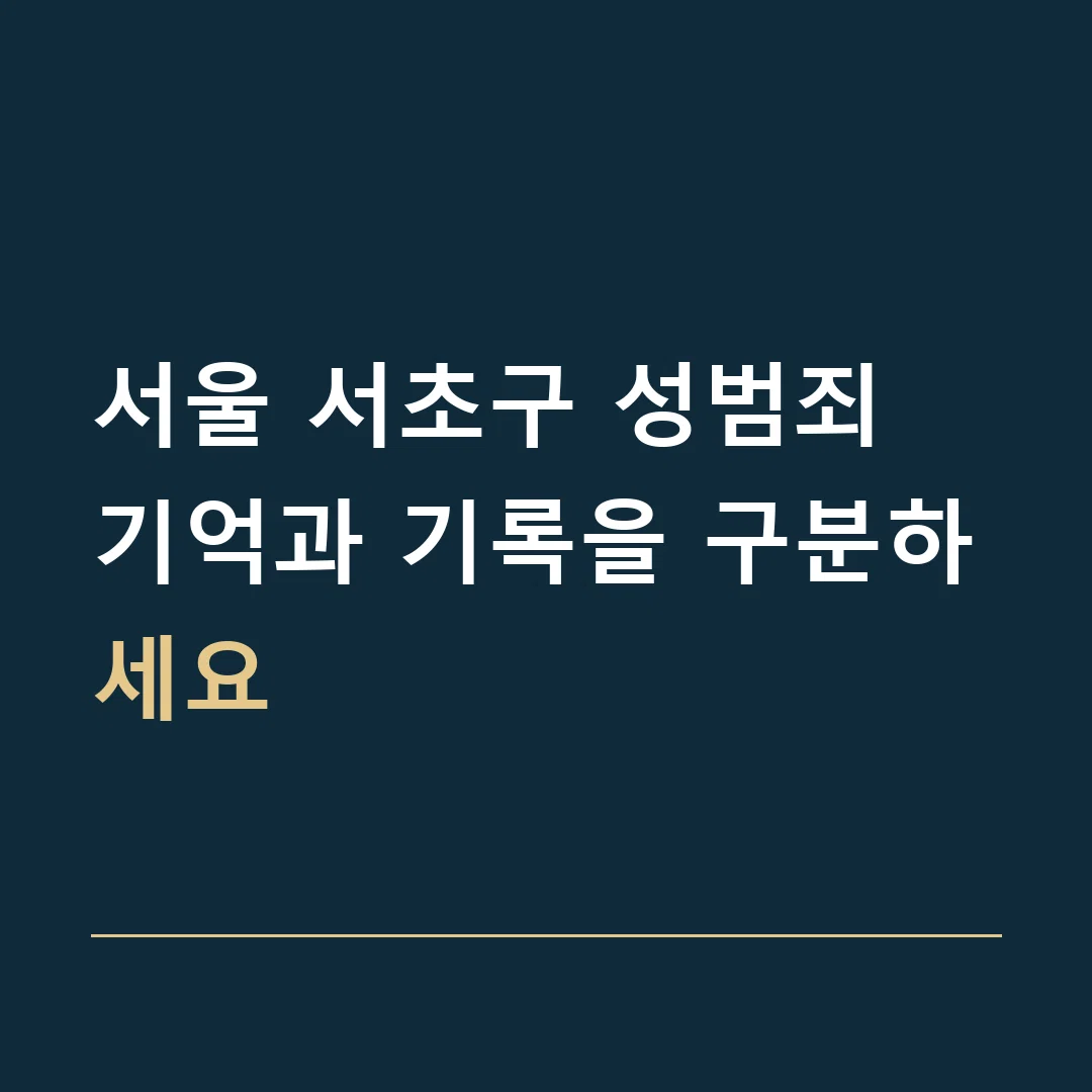 서울 서초구 성범죄 · 기억과 기록을 구분하세요