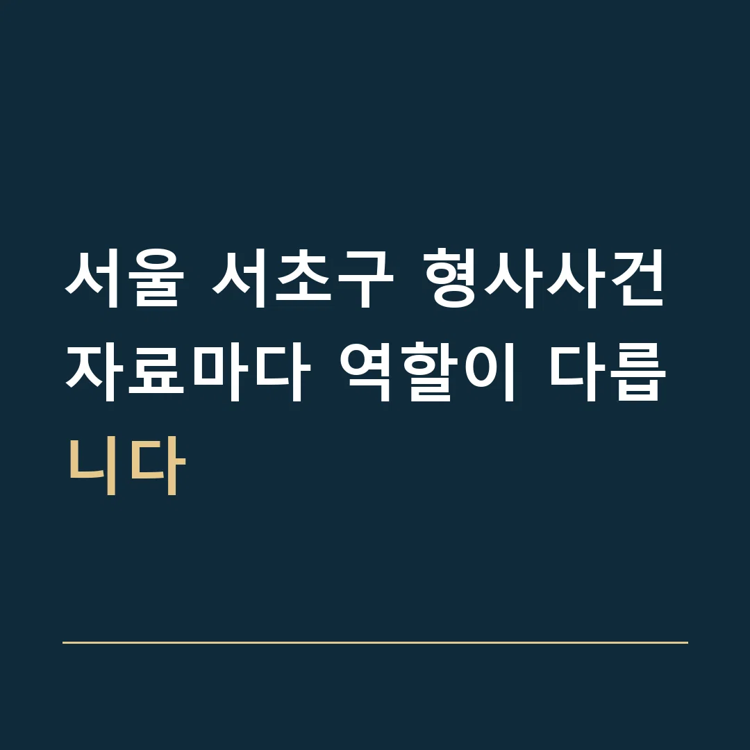서울 서초구 형사사건 · 자료마다 역할이 다릅니다