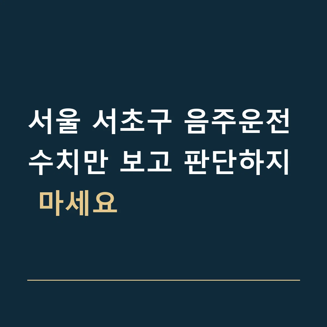 서울 서초구 음주운전 · 수치만 보고 판단하지 마세요