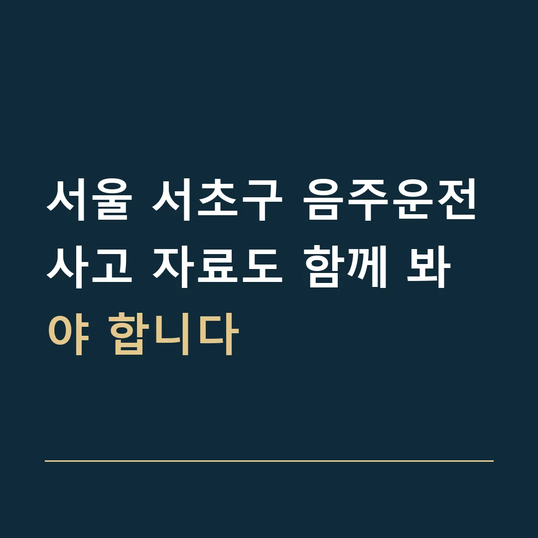 서울 서초구 음주운전 · 사고 자료도 함께 봐야 합니다