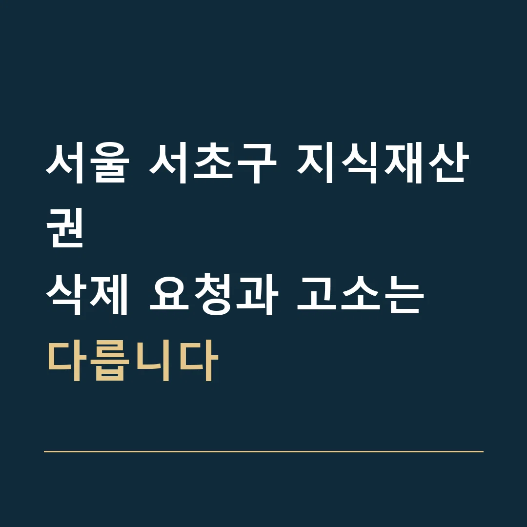 서울 서초구 지식재산권 · 삭제 요청과 고소는 다릅니다
