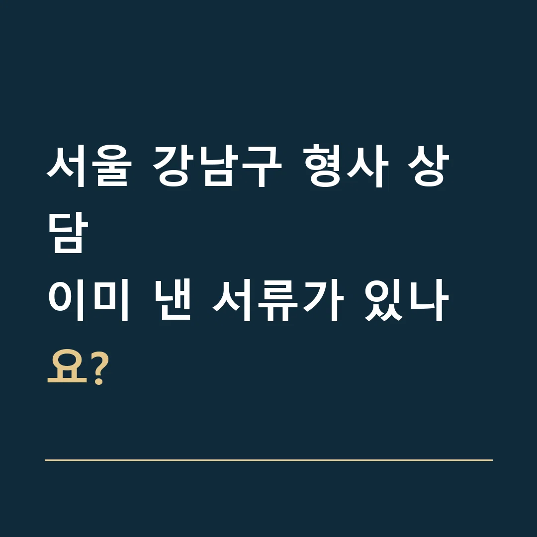 서울 강남구 형사 상담 · 이미 낸 서류가 있나요?