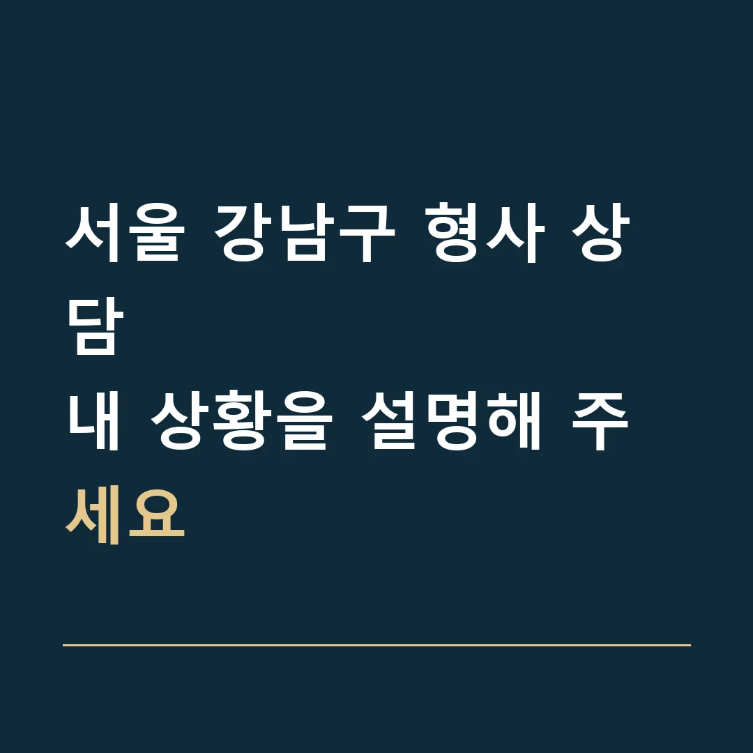 서울 강남구 형사 상담 · 내 상황을 설명해 주세요