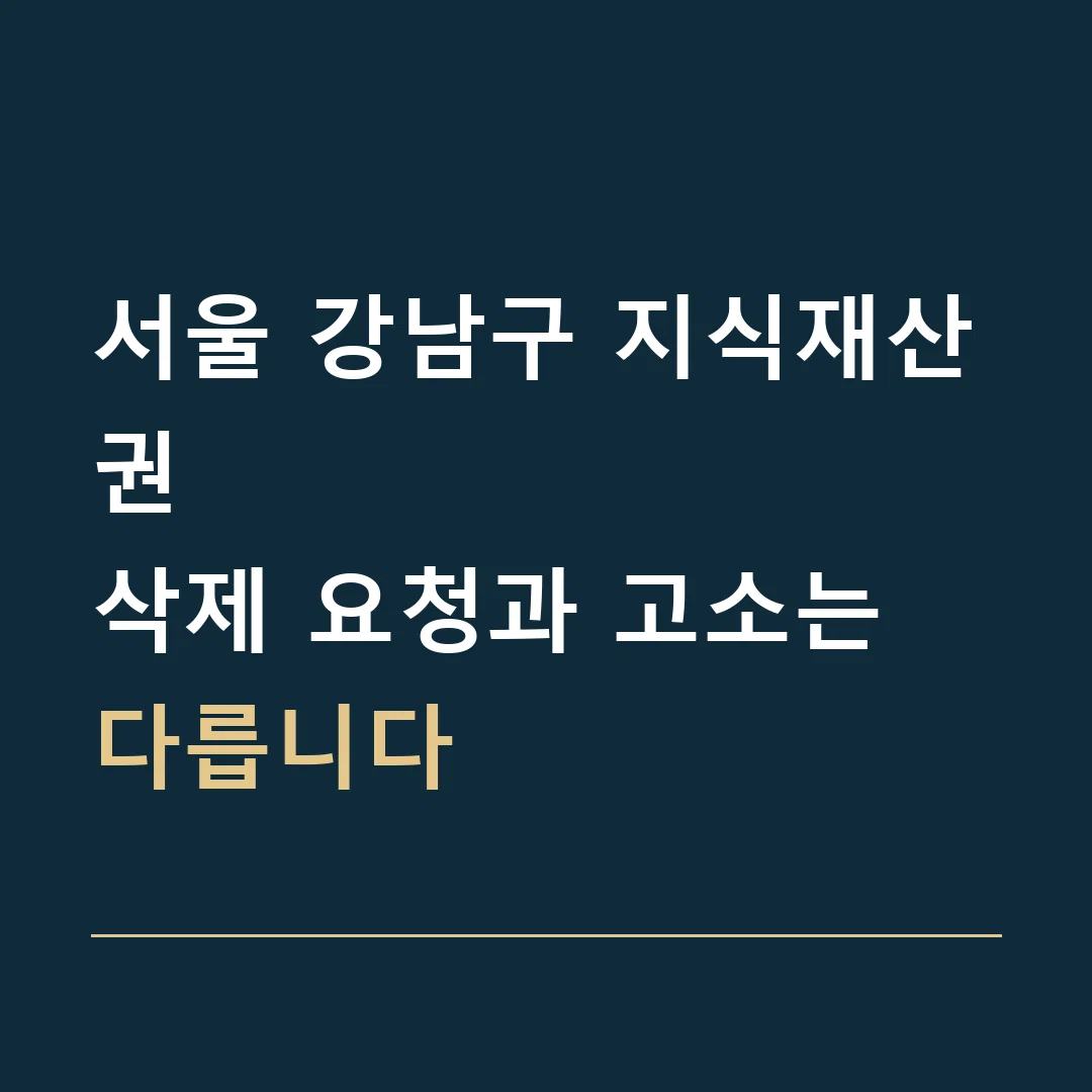 서울 강남구 지식재산권 · 삭제 요청과 고소는 다릅니다