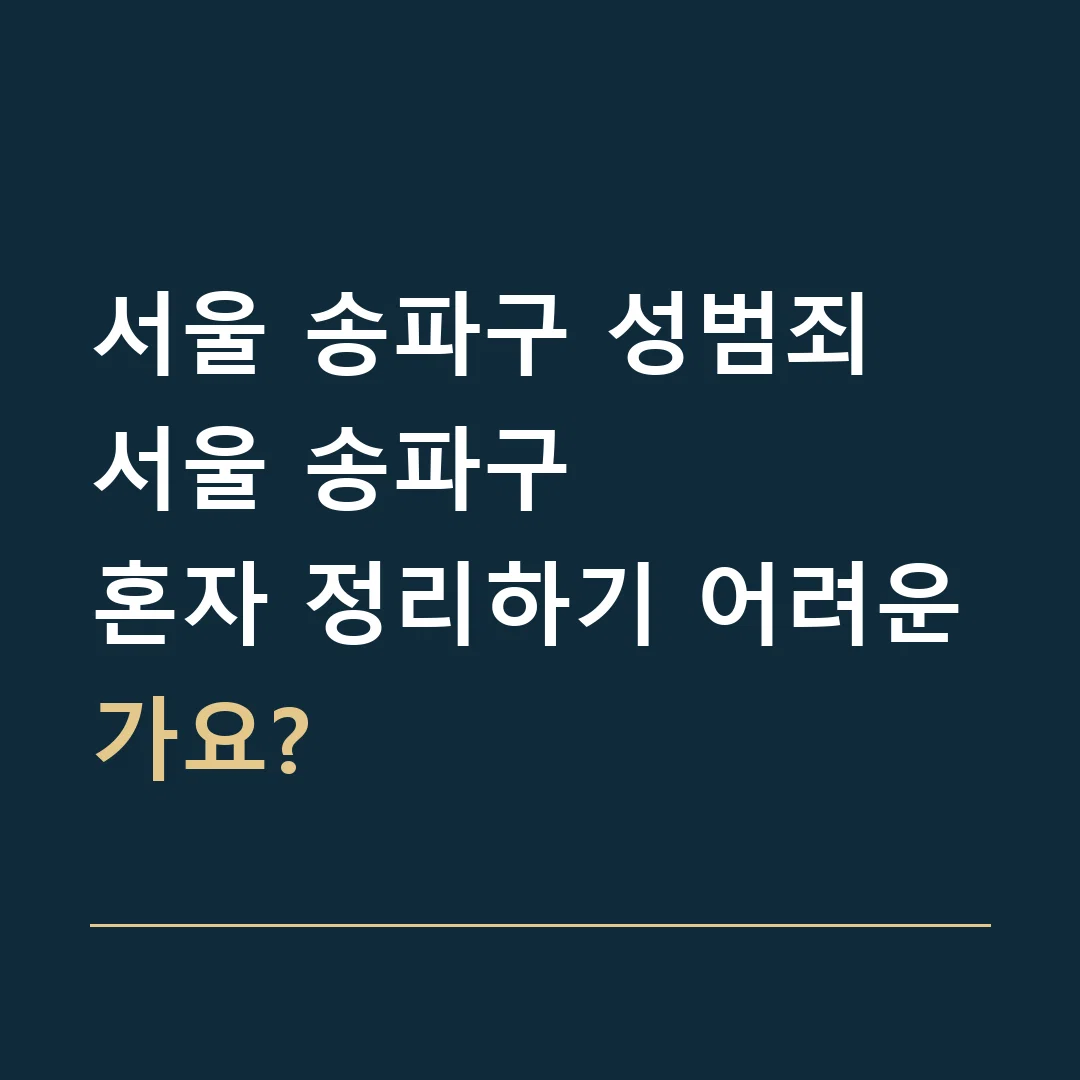 서울 송파구 성범죄 · 서울 송파구
혼자 정리하기 어려운가요?