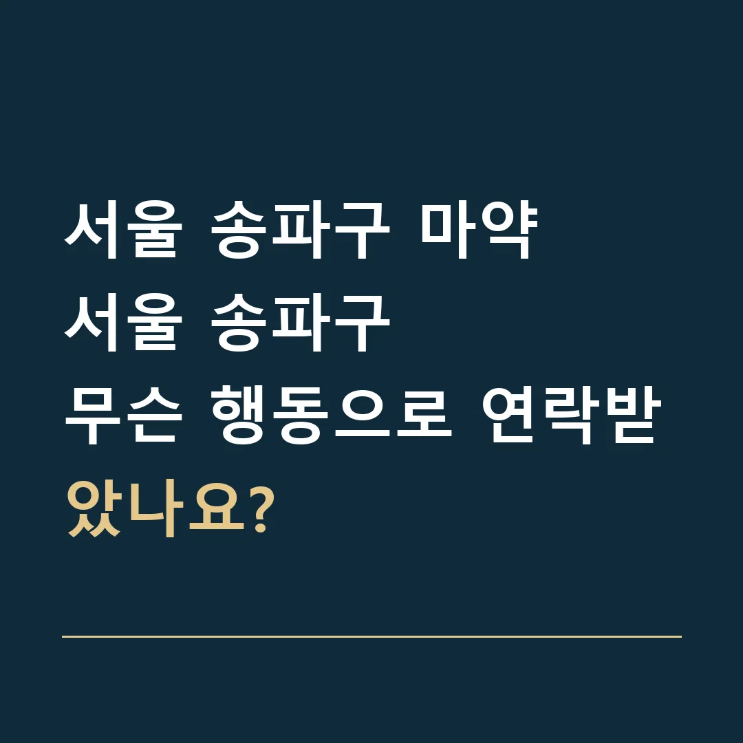 서울 송파구 마약 · 서울 송파구
무슨 행동으로 연락받았나요?