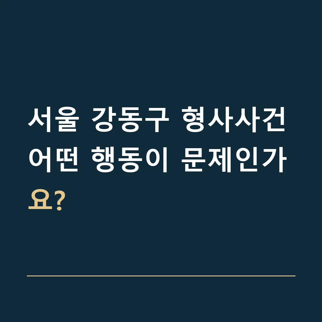 서울 강동구 형사사건 · 어떤 행동이 문제인가요?
