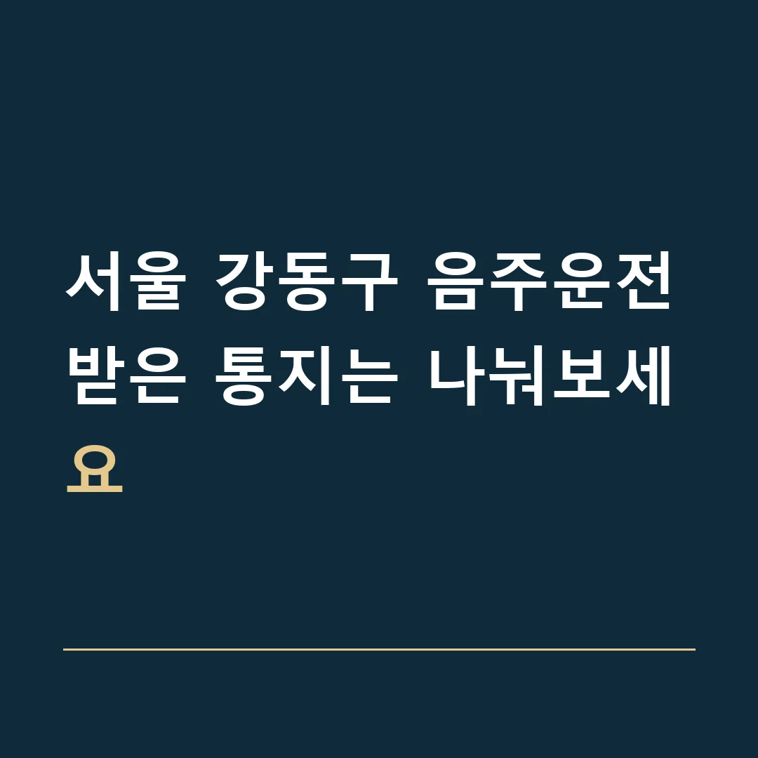서울 강동구 음주운전 · 받은 통지는 나눠보세요